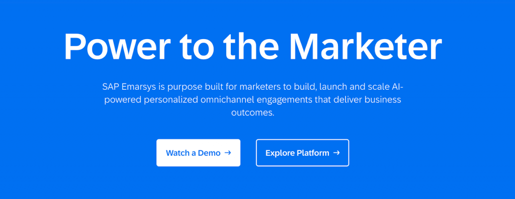 Emarsys homepage