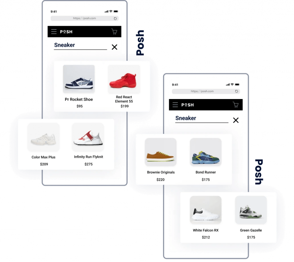 Insider One EUREKA personalized website search results