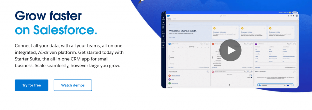 Salesforce homepage