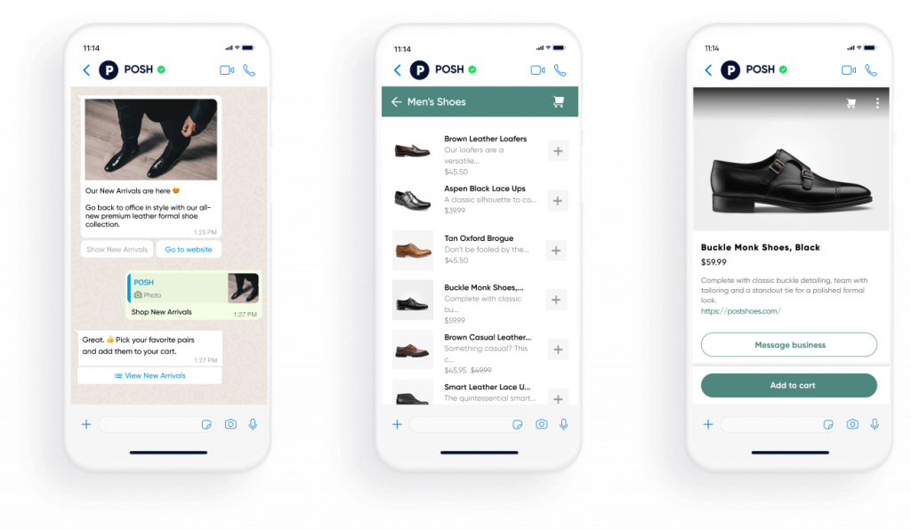Insider One WhatsApp conversational commerce flow mens shoes